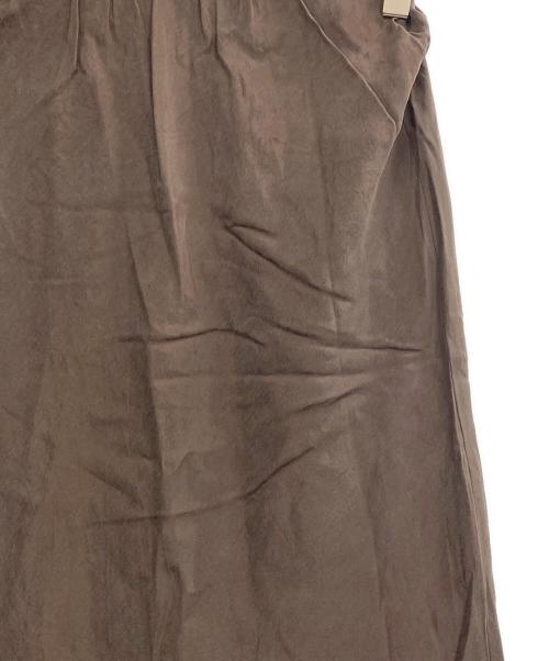 Noble（ノーブル）Noble (ノーブル) キュプラサテンナローAラインスカート ブラウン サイズ:36の古着・服飾アイテム