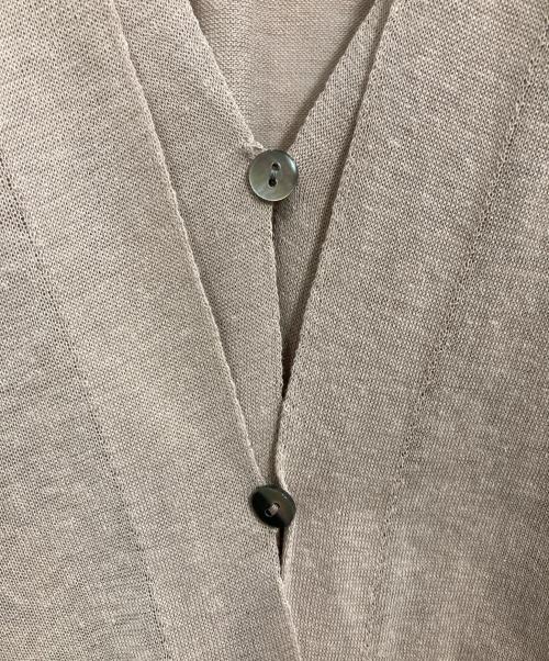 Noble（ノーブル）Noble (ノーブル) 18G 2WAY シアーカーディガン ベージュ サイズ:記載なし（実寸サイズを参照ください）の古着・服飾アイテム