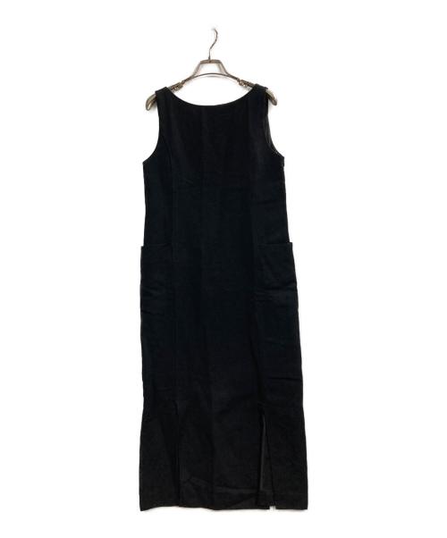 Noble（ノーブル）Noble (ノーブル) リネン混2WAYロングワンピース ブラック サイズ:36の古着・服飾アイテム