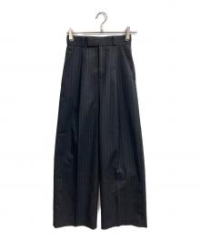 Noble（ノーブル）の古着「ストライプツイルストレッチスラックス」｜ブラック