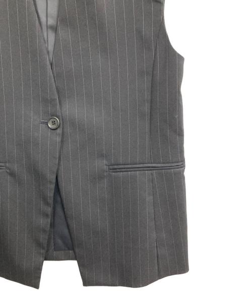 Noble（ノーブル）Noble (ノーブル) ストライプツイルストレッチVカラージレ ブラック サイズ:36の古着・服飾アイテム