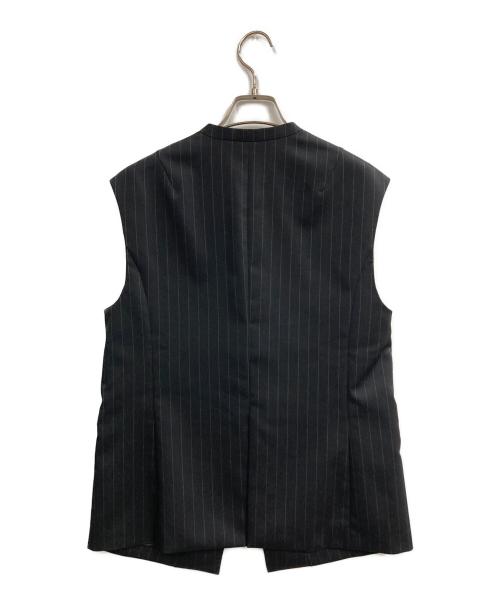 Noble（ノーブル）Noble (ノーブル) ストライプツイルストレッチVカラージレ ブラック サイズ:36の古着・服飾アイテム