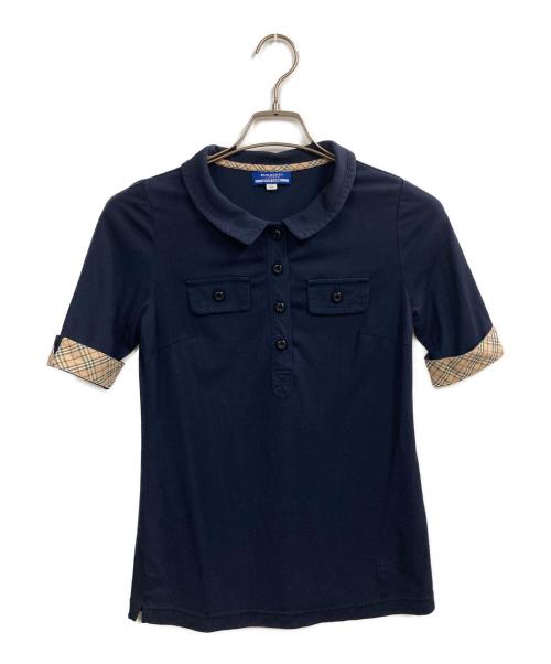 BURBERRY BLUE LABEL（バーバリー ブルー レーベル）BURBERRY BLUE LABEL (バーバリー ブルー レーベル) ノバチェックポロシャツ ネイビー サイズ:38の古着・服飾アイテム