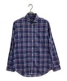 POLO RALPH LAUREN（ポロ・ラルフローレン）の古着「ワイドカラーチェックシャツ」｜ネイビー