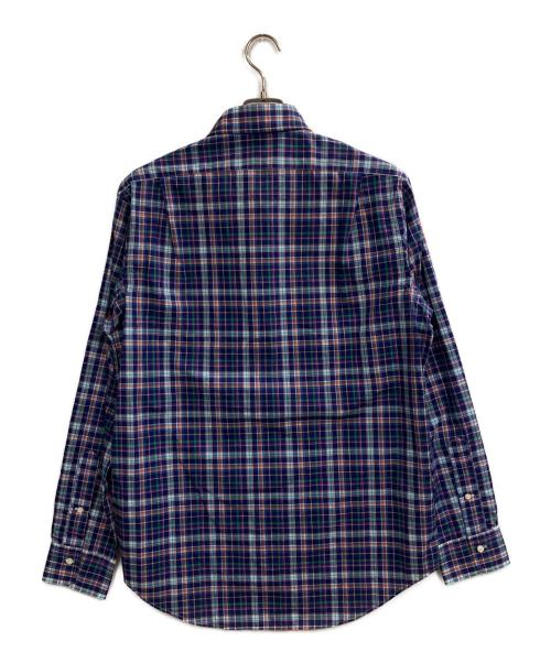 POLO RALPH LAUREN（ポロ・ラルフローレン）POLO RALPH LAUREN (ポロ・ラルフローレン) ワイドカラーチェックシャツ ネイビー サイズ:Mの古着・服飾アイテム