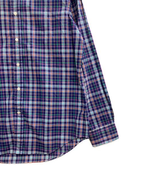 POLO RALPH LAUREN（ポロ・ラルフローレン）POLO RALPH LAUREN (ポロ・ラルフローレン) ワイドカラーチェックシャツ ネイビー サイズ:Mの古着・服飾アイテム