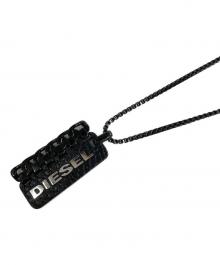 DIESEL（ディーゼル）の古着「ロゴプレートネックレス」｜ブラック