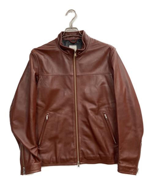 TAKEO KIKUCHI（タケオキクチ）TAKEO KIKUCHI (タケオキクチ) ラムレザージャケット レッド サイズ:Mの古着・服飾アイテム