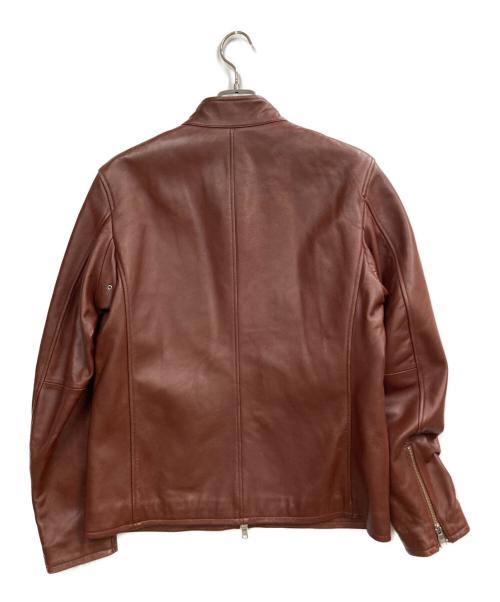 TAKEO KIKUCHI（タケオキクチ）TAKEO KIKUCHI (タケオキクチ) ラムレザージャケット レッド サイズ:Mの古着・服飾アイテム