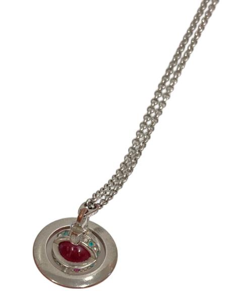 Vivienne Westwood（ヴィヴィアンウエストウッド）Vivienne Westwood (ヴィヴィアンウエストウッド) オーブネックレス シルバー×レッドの古着・服飾アイテム