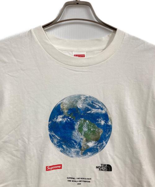 THE NORTH FACE（ザ ノース フェイス）THE NORTH FACE (ザ ノース フェイス) SUPREME (シュプリーム) OneWorld Tee ホワイト サイズ:Lの古着・服飾アイテム