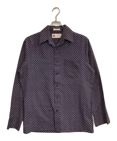 Sears（シアーズ）Sears (シアーズ) 70s 総柄シャツ ネイビー サイズ:Mの古着・服飾アイテム