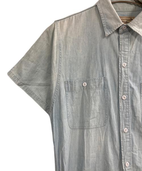 POLO RALPH LAUREN（ポロ・ラルフローレン）POLO RALPH LAUREN (ポロ・ラルフローレン) リネン混ワンピース スカイブルー サイズ:Mの古着・服飾アイテム