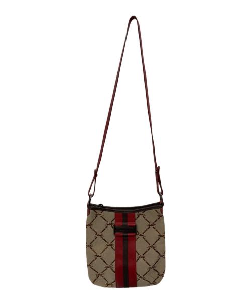 LONGCHAMP（ロンシャン）LONGCHAMP (ロンシャン) ショルダーバッグ ベージュ×レッドの古着・服飾アイテム