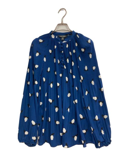 LAUREN RALPH LAUREN（ローレン ラルフ ローレン）LAUREN RALPH LAUREN (ローレン ラルフ ローレン) Ffloral pleated georgette blouse ネイビー サイズ:Sの古着・服飾アイテム
