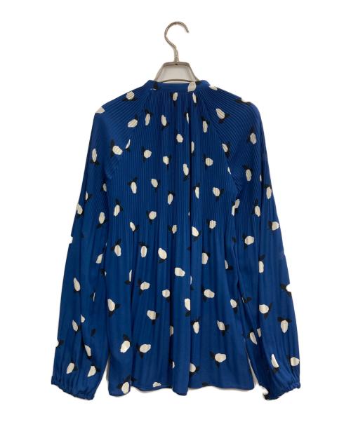 LAUREN RALPH LAUREN（ローレン ラルフ ローレン）LAUREN RALPH LAUREN (ローレン ラルフ ローレン) Ffloral pleated georgette blouse ネイビー サイズ:Sの古着・服飾アイテム