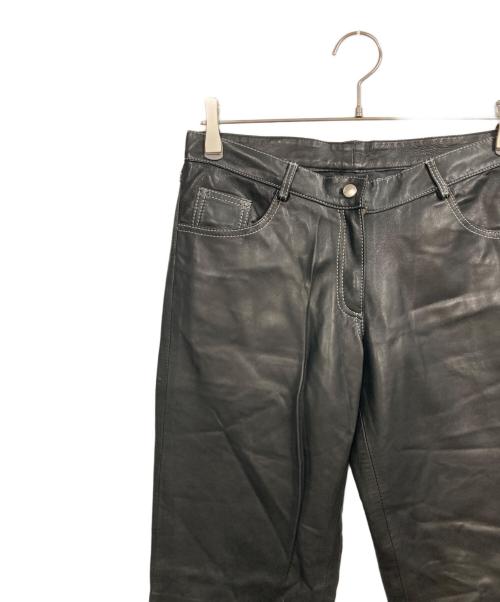 COACH（コーチ）COACH (コーチ) レザーフレアパンツ ブラウン サイズ:8の古着・服飾アイテム