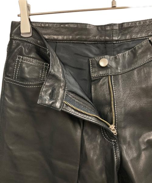 COACH（コーチ）COACH (コーチ) レザーフレアパンツ ブラウン サイズ:8の古着・服飾アイテム