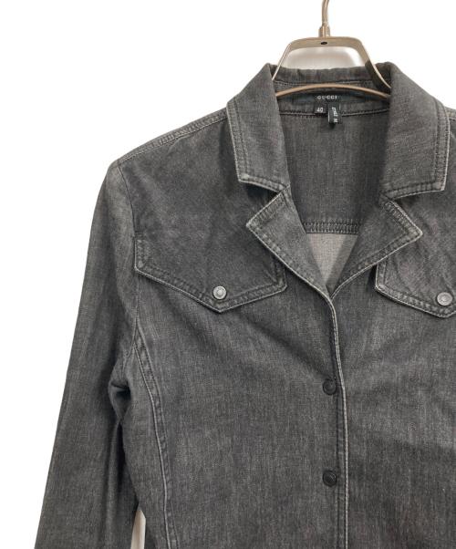 GUCCI（グッチ）GUCCI (グッチ) デニムシャツジャケット ブラック サイズ:40の古着・服飾アイテム