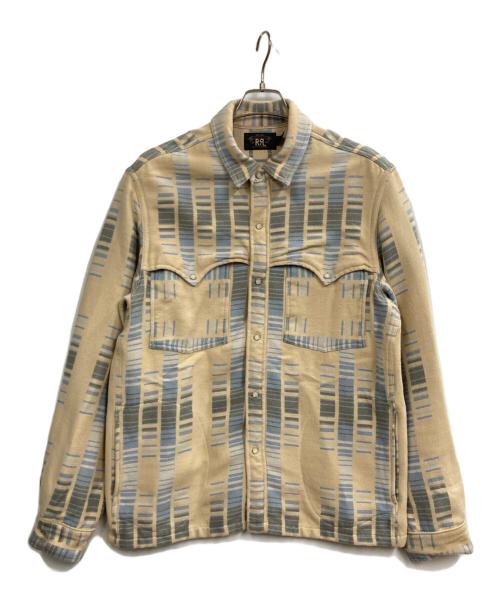 RRL（ダブルアールエル）RRL (ダブルアールエル) フリンジジャガードオーバーシャツ ベージュ サイズ:Mの古着・服飾アイテム