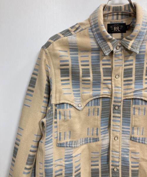 RRL（ダブルアールエル）RRL (ダブルアールエル) フリンジジャガードオーバーシャツ ベージュ サイズ:Mの古着・服飾アイテム