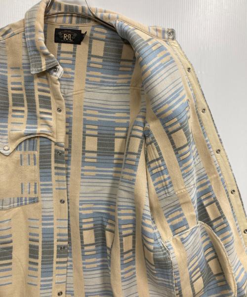 RRL（ダブルアールエル）RRL (ダブルアールエル) フリンジジャガードオーバーシャツ ベージュ サイズ:Mの古着・服飾アイテム