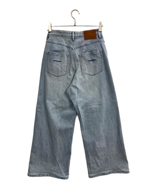 YANUK（ヤヌーク）YANUK (ヤヌーク) クラッシュワイドデニムパンツ ブルー サイズ:24の古着・服飾アイテム