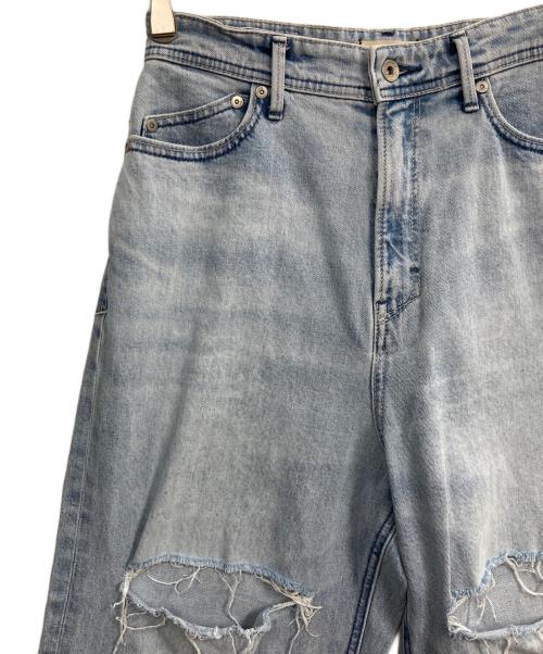 YANUK（ヤヌーク）YANUK (ヤヌーク) クラッシュワイドデニムパンツ ブルー サイズ:24の古着・服飾アイテム