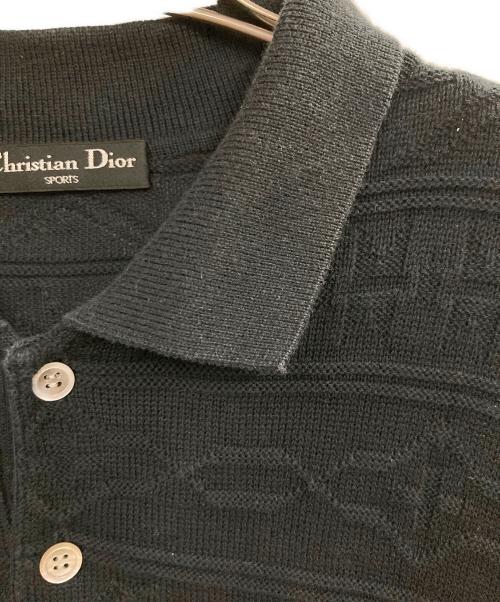 Christian Dior Sports（クリスチャン ディオールスポーツ）Christian Dior Sports (クリスチャン ディオールスポーツ) 3D半袖ポロニット ブラック サイズ:LLの古着・服飾アイテム