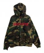 SUPREMEシュプリーム）の古着「25FW Collegiate Applique Zip Up Hooded Sweatshirt」｜カーキ