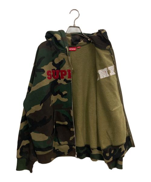 SUPREME（シュプリーム）SUPREME (シュプリーム) 25FW Collegiate Applique Zip Up Hooded Sweatshirt カーキ サイズ:MEDIUMの古着・服飾アイテム
