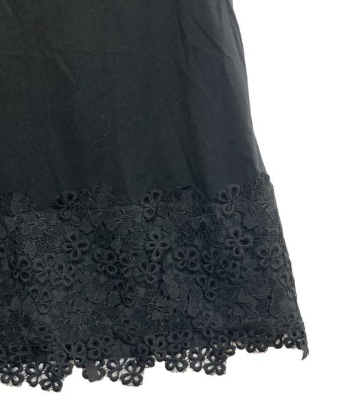 BEARDSLEY（ビアズリー）BEARDSLEY (ビアズリー) 裾レースフレンチカットソー ブラック サイズ:Freeの古着・服飾アイテム