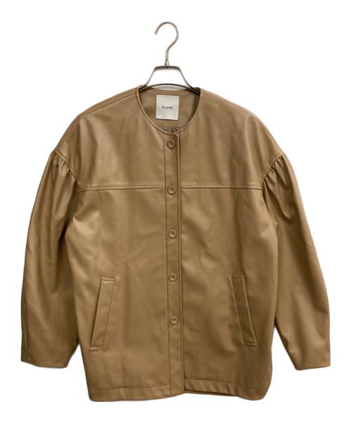 CLANE（クラネ）CLANE (クラネ) VOLUME SLEEVE LEATHER BLOUSON ブラウン サイズ:2の古着・服飾アイテム