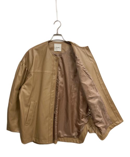 CLANE（クラネ）CLANE (クラネ) VOLUME SLEEVE LEATHER BLOUSON ブラウン サイズ:2の古着・服飾アイテム