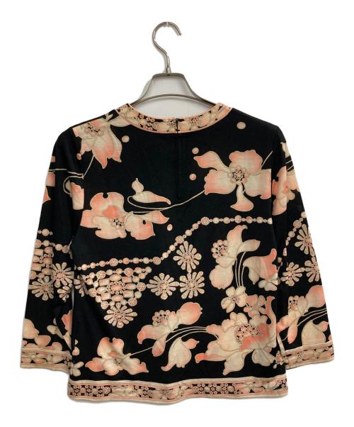 LEONARD FASHION（レオナールファッション）LEONARD FASHION (レオナールファッション) ウールシルクブラウス ピンク×ブラック サイズ:Lの古着・服飾アイテム