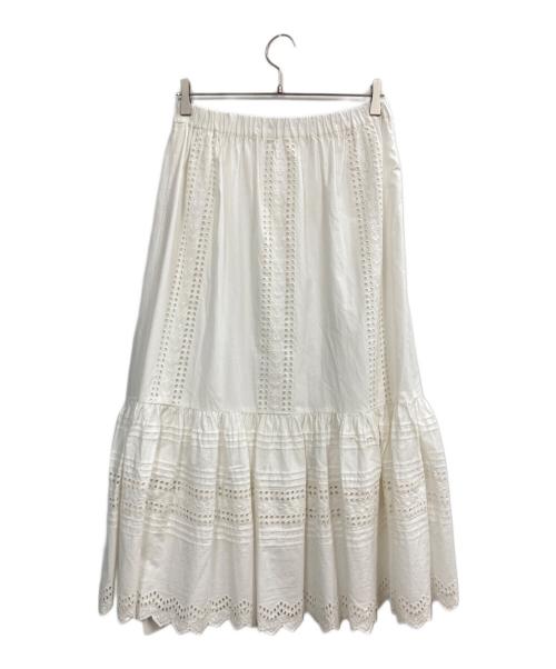 sese（セセ）sese (セセ) IENA (イエナ) カットワークレーススカート ホワイト サイズ:Sの古着・服飾アイテム