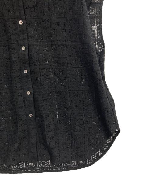 Spick and Span（スピック＆スパン）Spick and Span (スピック＆スパン) PEレースフレンチスリーブシャツ ブラック サイズ:記載なし（実寸サイズを参照ください）の古着・服飾アイテム