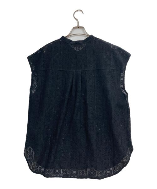 Spick and Span（スピック＆スパン）Spick and Span (スピック＆スパン) PEレースフレンチスリーブシャツ ブラック サイズ:記載なし（実寸サイズを参照ください）の古着・服飾アイテム