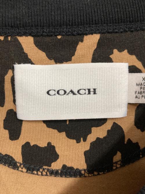 COACH（コーチ）COACH (コーチ) レオパード カーシヴ シグネチャー クロップド Tシャツ ブラウン サイズ:XSの古着・服飾アイテム