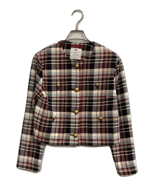 DRESSTERIOR（ドレステリア）DRESSTERIOR (ドレステリア) コンパクトチェックジャケット レッド サイズ:34の古着・服飾アイテム
