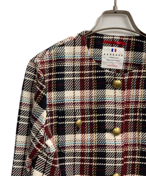 DRESSTERIOR（ドレステリア）DRESSTERIOR (ドレステリア) コンパクトチェックジャケット レッド サイズ:34の古着・服飾アイテム