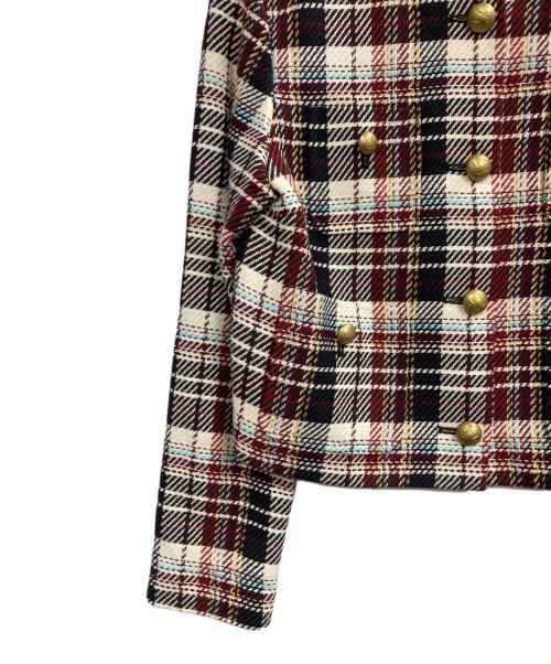 DRESSTERIOR（ドレステリア）DRESSTERIOR (ドレステリア) コンパクトチェックジャケット レッド サイズ:34の古着・服飾アイテム