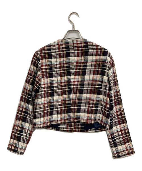 DRESSTERIOR（ドレステリア）DRESSTERIOR (ドレステリア) コンパクトチェックジャケット レッド サイズ:34の古着・服飾アイテム