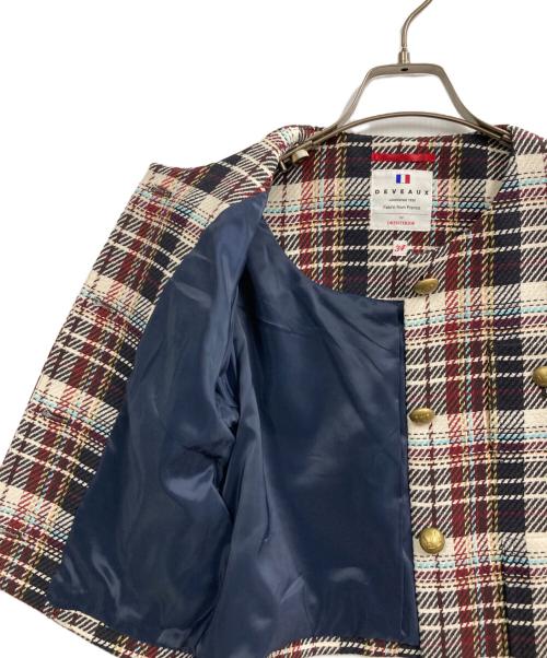 DRESSTERIOR（ドレステリア）DRESSTERIOR (ドレステリア) コンパクトチェックジャケット レッド サイズ:34の古着・服飾アイテム
