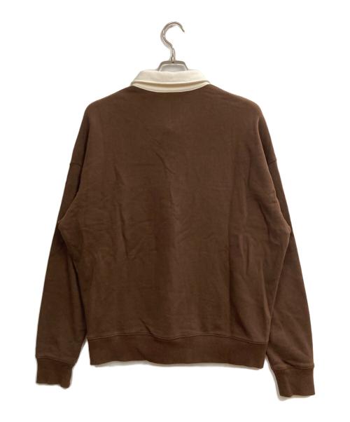 Calvin Klein Jeans（カルバンクラインジーンズ）Calvin Klein Jeans (カルバンクラインジーンズ) ラグビースウェットシャツ ブラウン サイズ:Sの古着・服飾アイテム