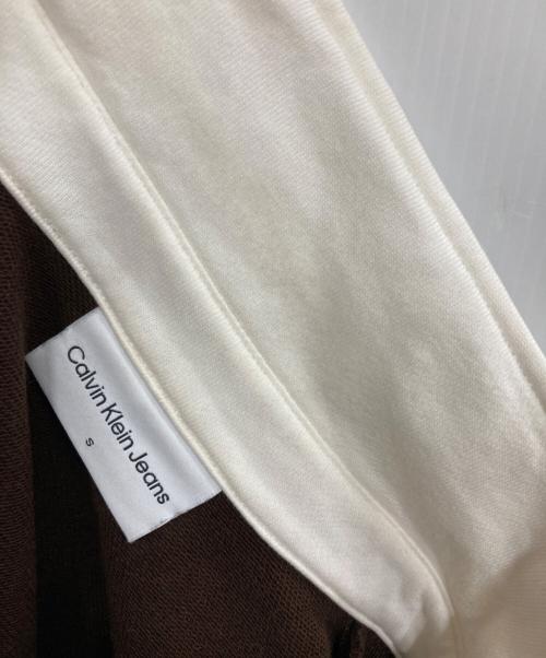 Calvin Klein Jeans（カルバンクラインジーンズ）Calvin Klein Jeans (カルバンクラインジーンズ) ラグビースウェットシャツ ブラウン サイズ:Sの古着・服飾アイテム