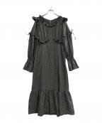 ritsuリツ）の古着「Ash frill midi dress」｜ブラック