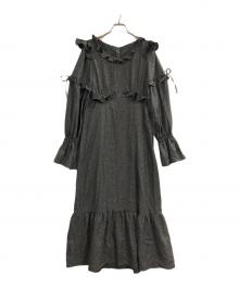 ritsu（リツ）の古着「Ash frill midi dress」｜ブラック