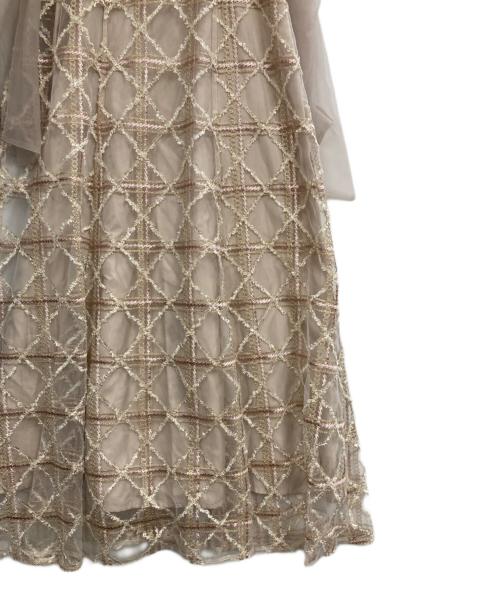 DazzliN（ダズリン）dazzlin (ダズリン) レースリボンオフショルドレス ピンク サイズ:M 未使用品の古着・服飾アイテム