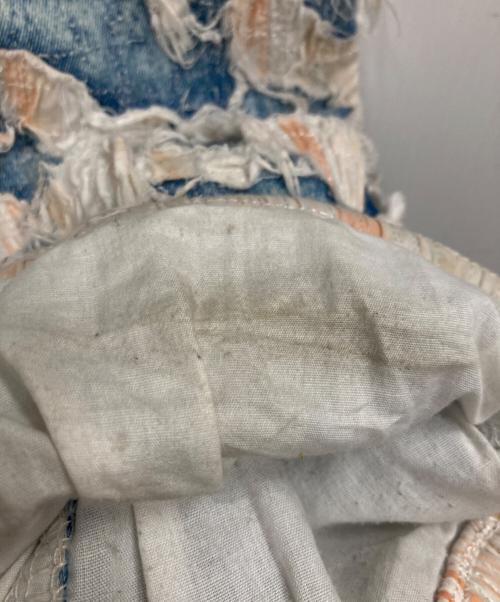 FOCUS JEANS（フォーカスジーンズ）FOCUS JEANS (フォーカスジーンズ) フリンジデニムパンツ ブルー×ホワイト サイズ:W29の古着・服飾アイテム